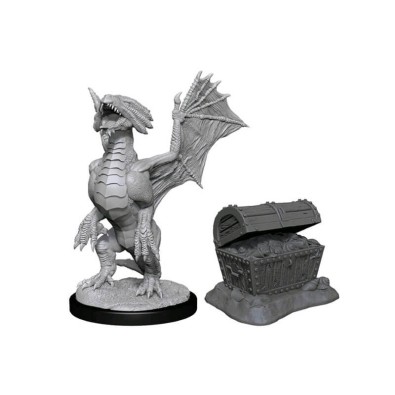 D&D Nolzur's Marvelous Miniatures - Bronze Dragon Wyrmling & Pile of Sea found Treasure